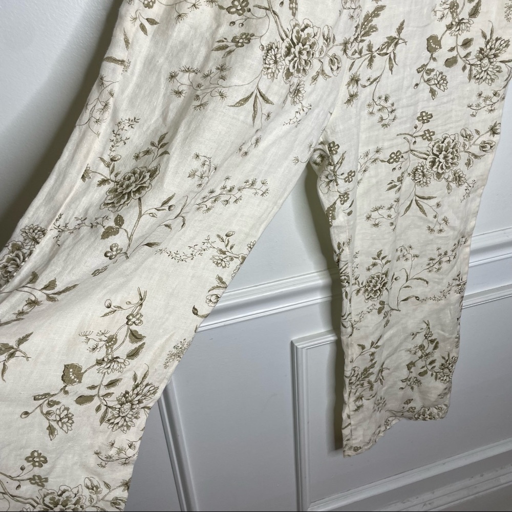 Match Point USA 100% Linen Straight Wide Leg Elastic Waistband Pant Womens M - Picture 3 of 11